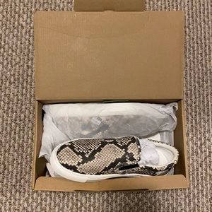 NEW IN BOX JCrew Snakeskin Slip On Sneakers. Size 6